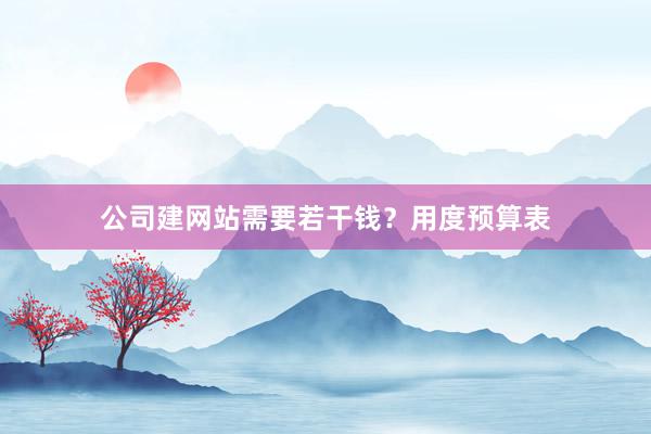 公司建网站需要若干钱？用度预算表